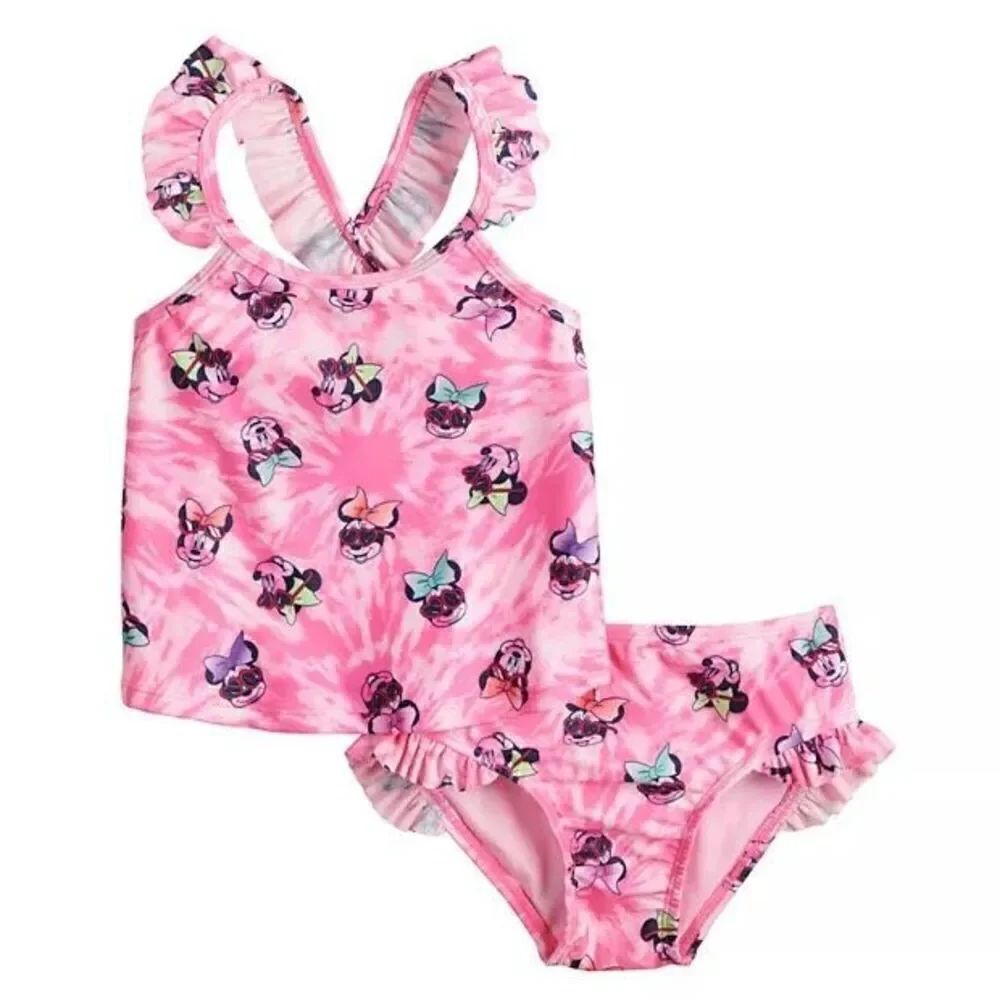 Baby Girls Jumping Beans x Disney Minnie Mouse Tie Dye Tankini Swimsuit Sz 18 m
